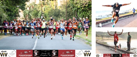 Marathon runners at start line
